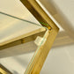 Vintage Diamond Brass and Glass Etagere