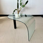 Postmodern Glass and Iron Waterfall Accent Table