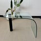 Postmodern Glass and Iron Waterfall Accent Table