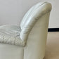 Postmodern Light Grey Leather Swivel Slipper Lounge Chair