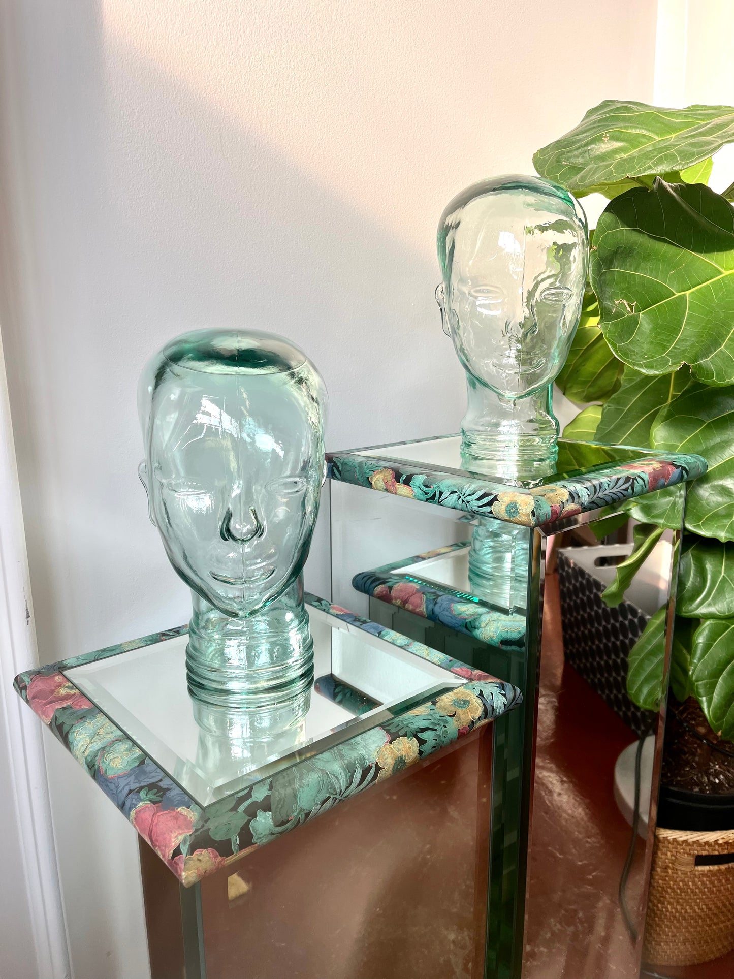 Vintage Glass Mannequin Heads - two available