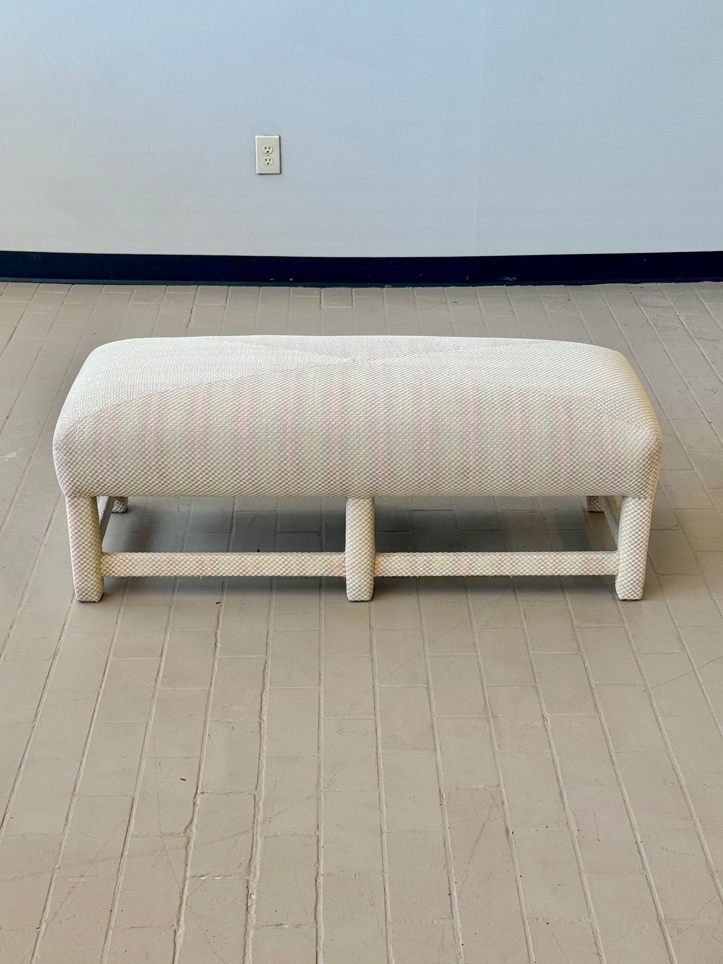 Postmodern Parsons Style Upholstered Bench