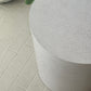 Postmodern Speckled Soft Rose Laminate Drum Side Table