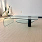 Postmodern Two-tiered Glass Waterfall Coffee Table