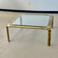 Vintage Brushed Brass & Glass Coffee Table by John Widdicomb