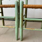 Vintage Handpainted Ladderback Chairs with Rush Seats