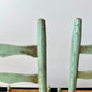 Vintage Handpainted Ladderback Chairs with Rush Seats