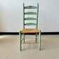 Vintage Handpainted Ladderback Chairs with Rush Seats