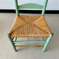 Vintage Handpainted Ladderback Chairs with Rush Seats