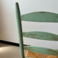 Vintage Handpainted Ladderback Chairs with Rush Seats