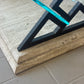 Postmodern Travertine and Glass Coffee Table