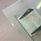 Postmodern Travertine and Glass Coffee Table