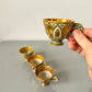Vintage Cantagalli Gold Luster Pottery Espresso Cups