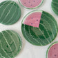 Vintage Kathleen Eggert Fused Glass Watermelon Plate Set