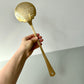 Large Vintage Slotted Brass Spoon