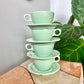 Vintage Mint Green Melmac Picnic Set: Cups and Saucers & Lunch Plates