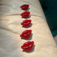 Vintage 2003 Blown Glass Red Lips