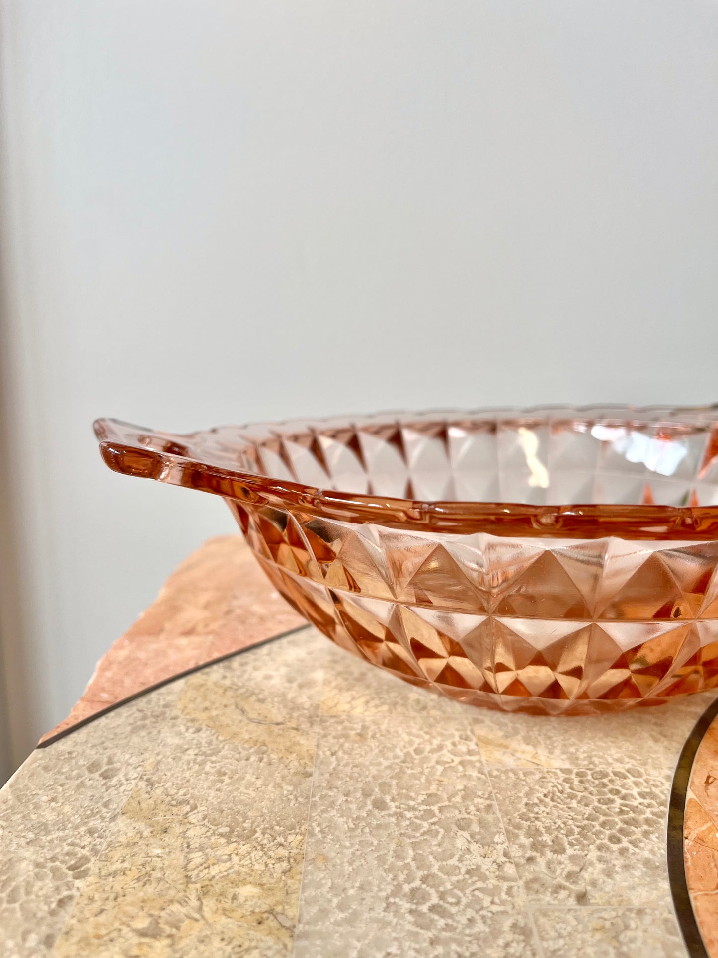 Vintage Jeanette “Windsor Pink” Depression Glass Serving Bowl