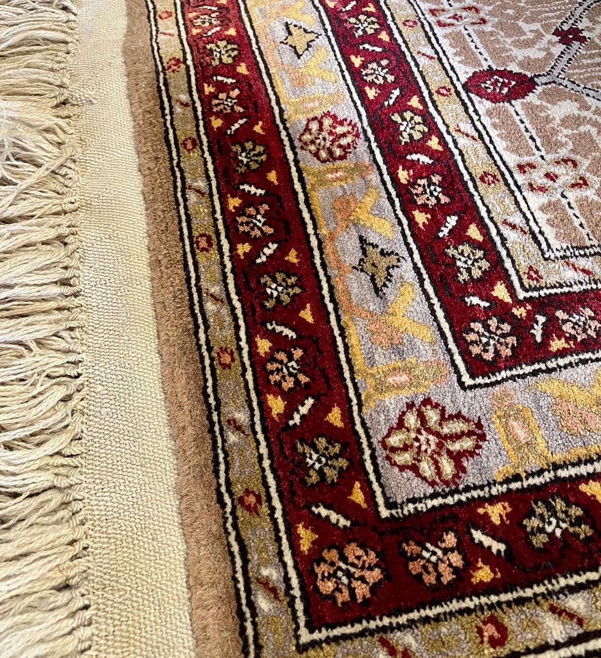 Vintage Hand Knotted Wool Rug Runner