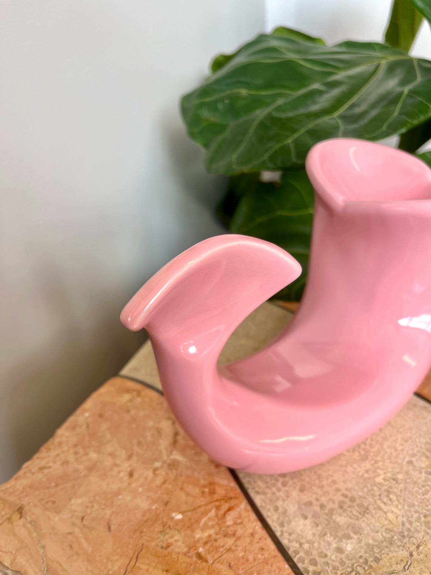 Vintage 1980s Pink Ceramic Whale Soap Dish