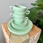 Vintage Mint Green Melmac Picnic Set: Cups and Saucers & Lunch Plates