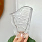 Vintage Mikasa Cut Crystal Asymmetrical Frosted Vase