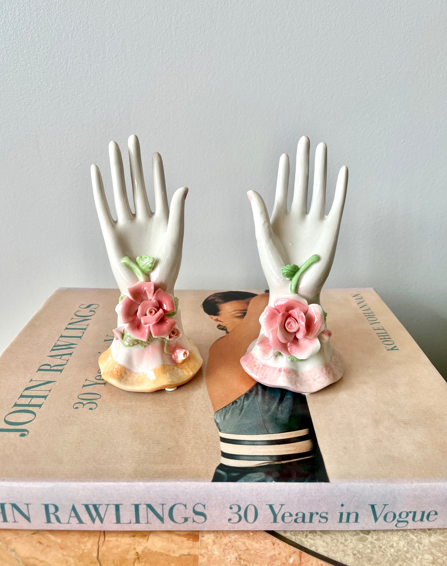 Vintage Handpainted Porcelain Hand Ring Holders