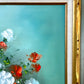 Vintage Carved Wood Framed Floral Oil Painting