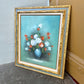Vintage Carved Wood Framed Floral Oil Painting