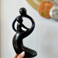 Vintage 1999 Black Ceramic Mother and Child Figurine