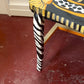 Artist-signed Handpainted Animal Print Wooden Chair