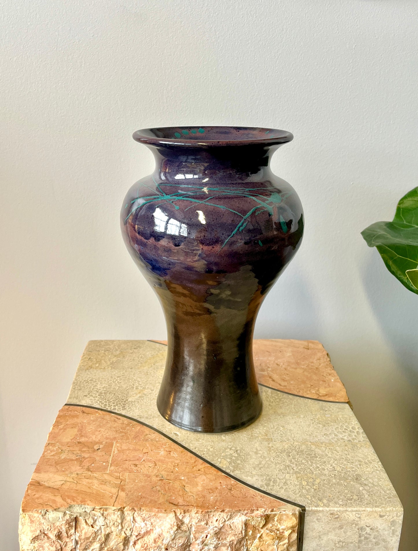 Postmodern Studio Pottery Glazed Vase