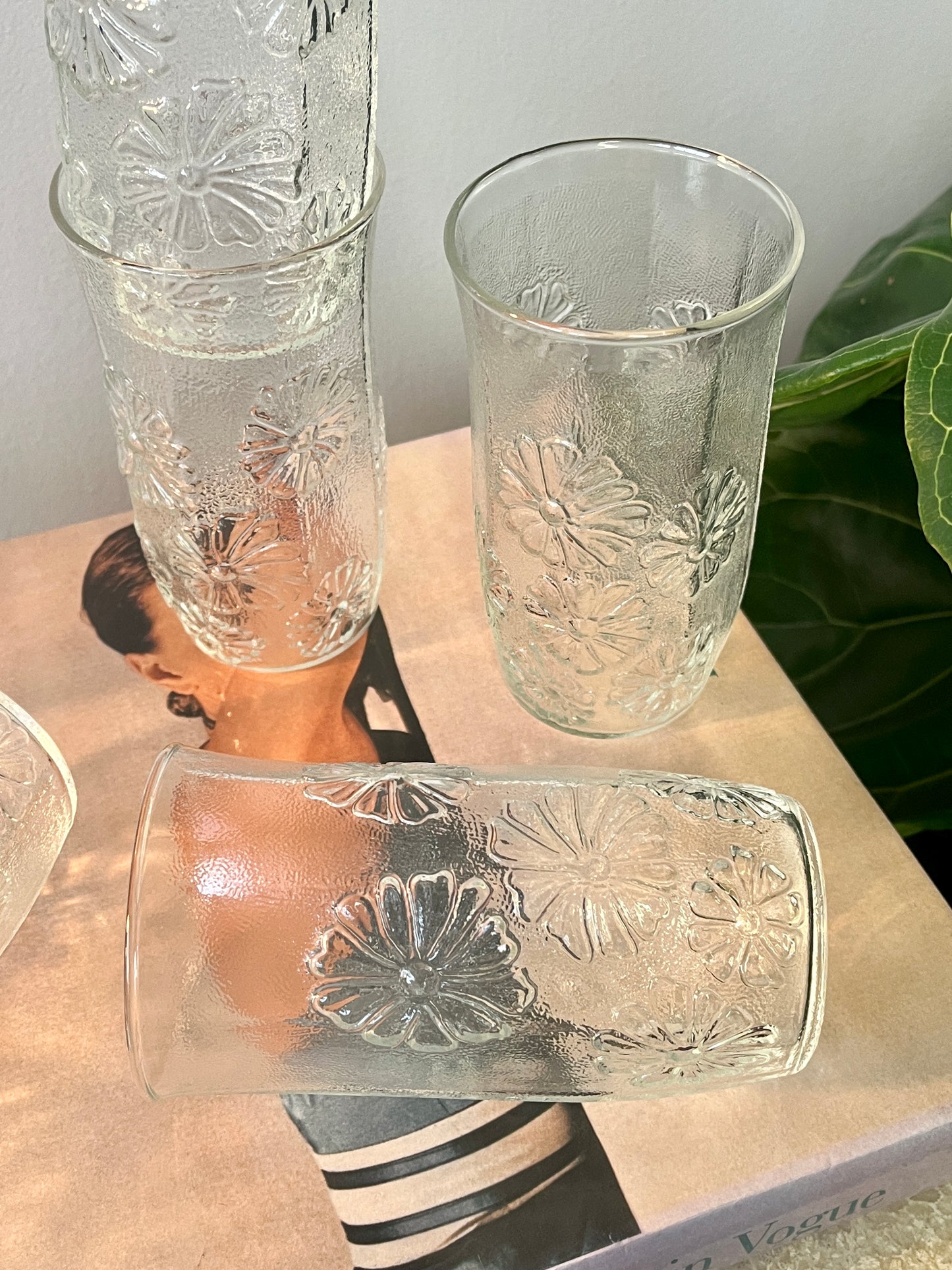 Vintage Anchor Hocking Springsong Tumblers