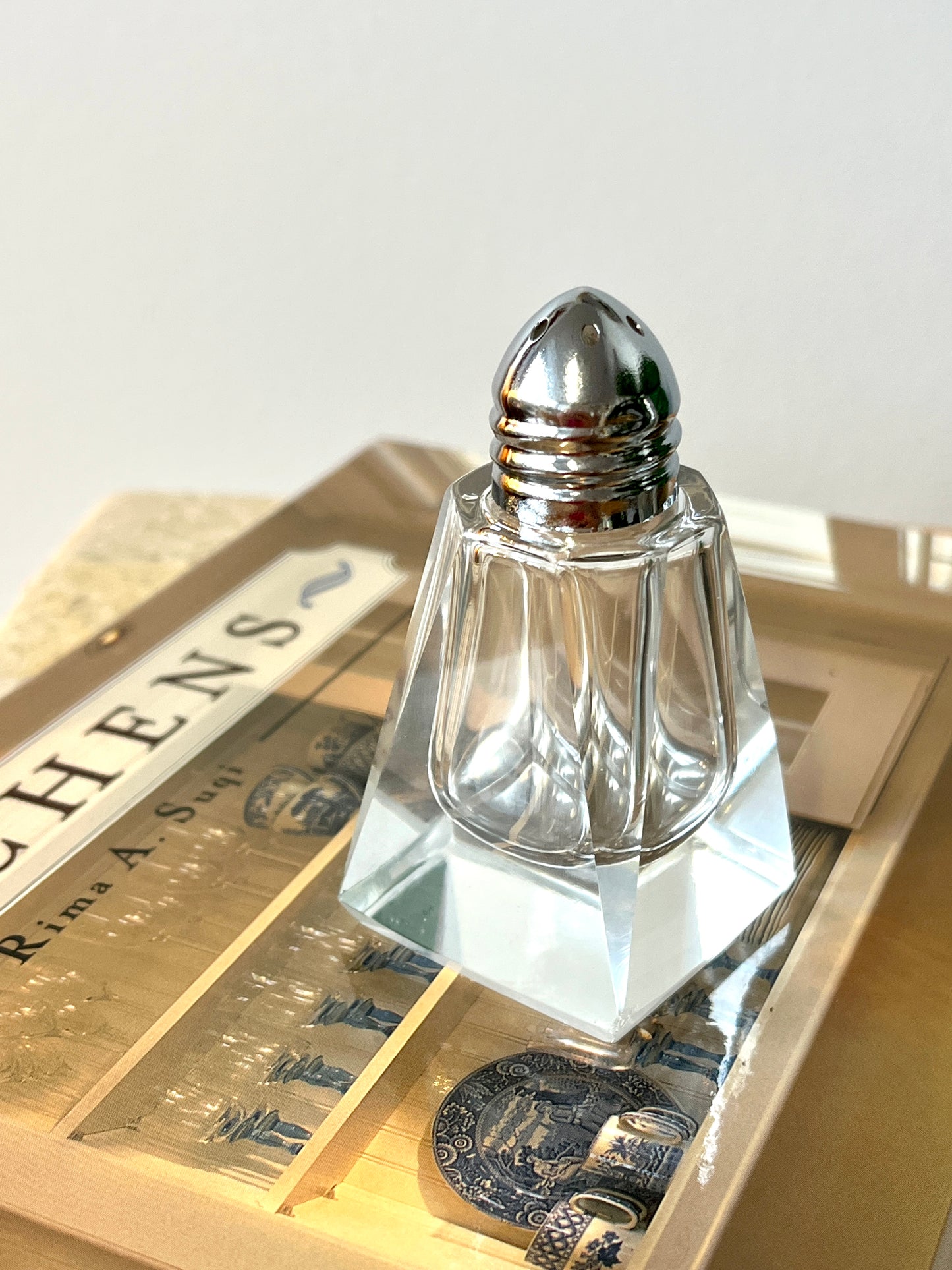 Vintage Faceted Crystal Salt & Pepper Shakers