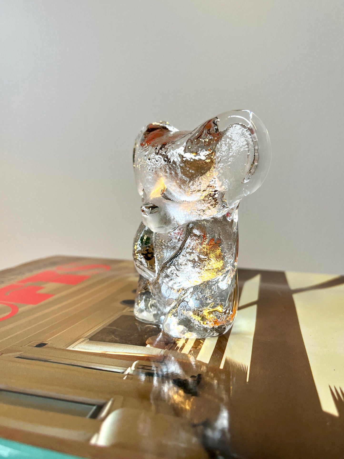 Vintage Kosta Boda Crystal Koala Bear Figurine