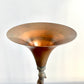 Mixed Metal and Art Glass Candlestick Trio
