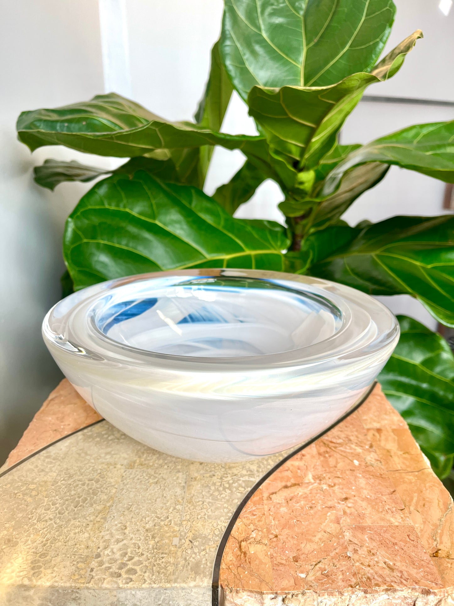 Vintage Anna Ehrner for Kosta Boda Glass “Atoll” Bowl