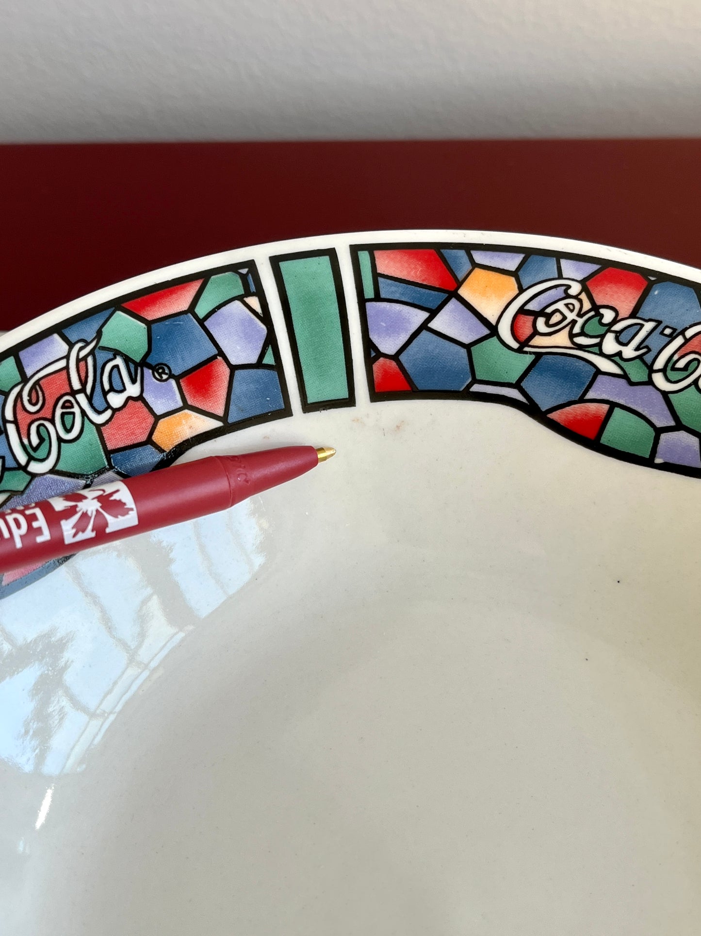 Vintage 1996 Coca-Cola Coca-Cola Stained Glass Cereal Bowls