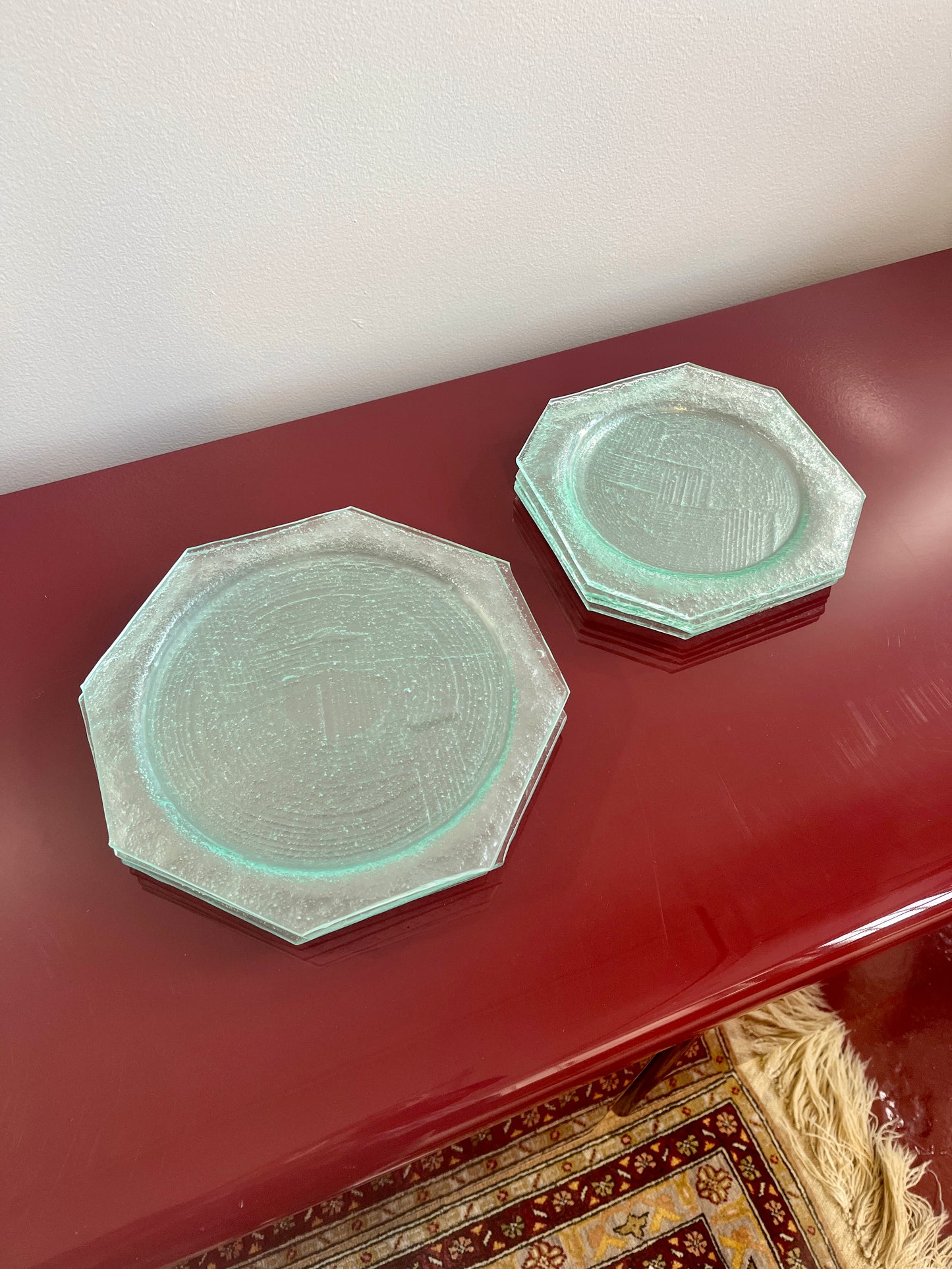 Vintage 1978 Art Glass Octagon Dinnerware Set