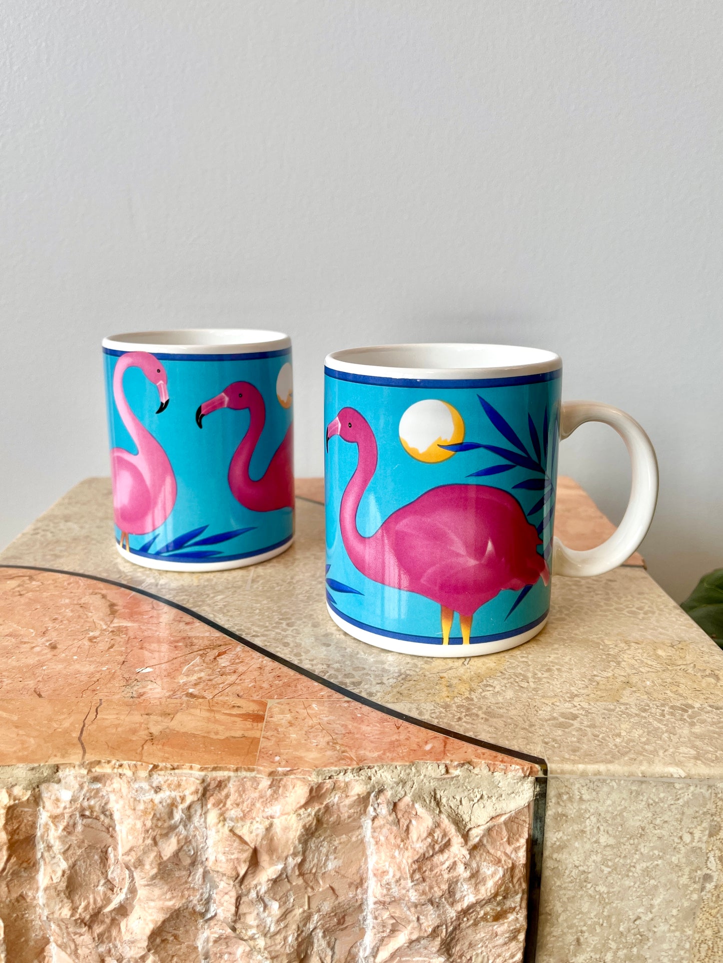 Vintage Otagiri Pink Flamingo Coffee Mugs