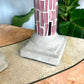Vintage Stained Glass and Cement Candlesticks