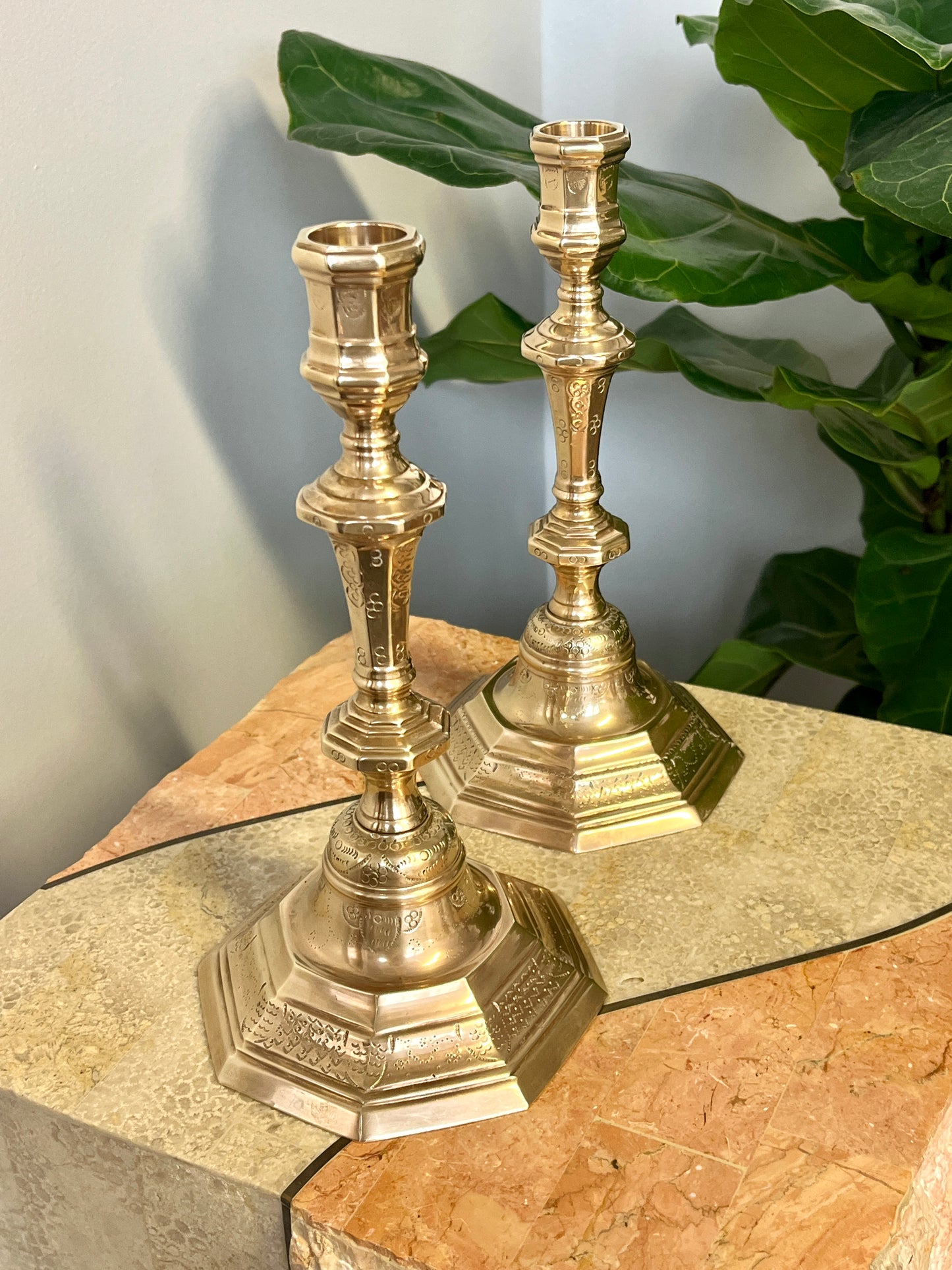 Vintage Mottahedeh Reproduction Brass Candlesticks