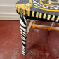 Artist-signed Handpainted Animal Print Wooden Chair
