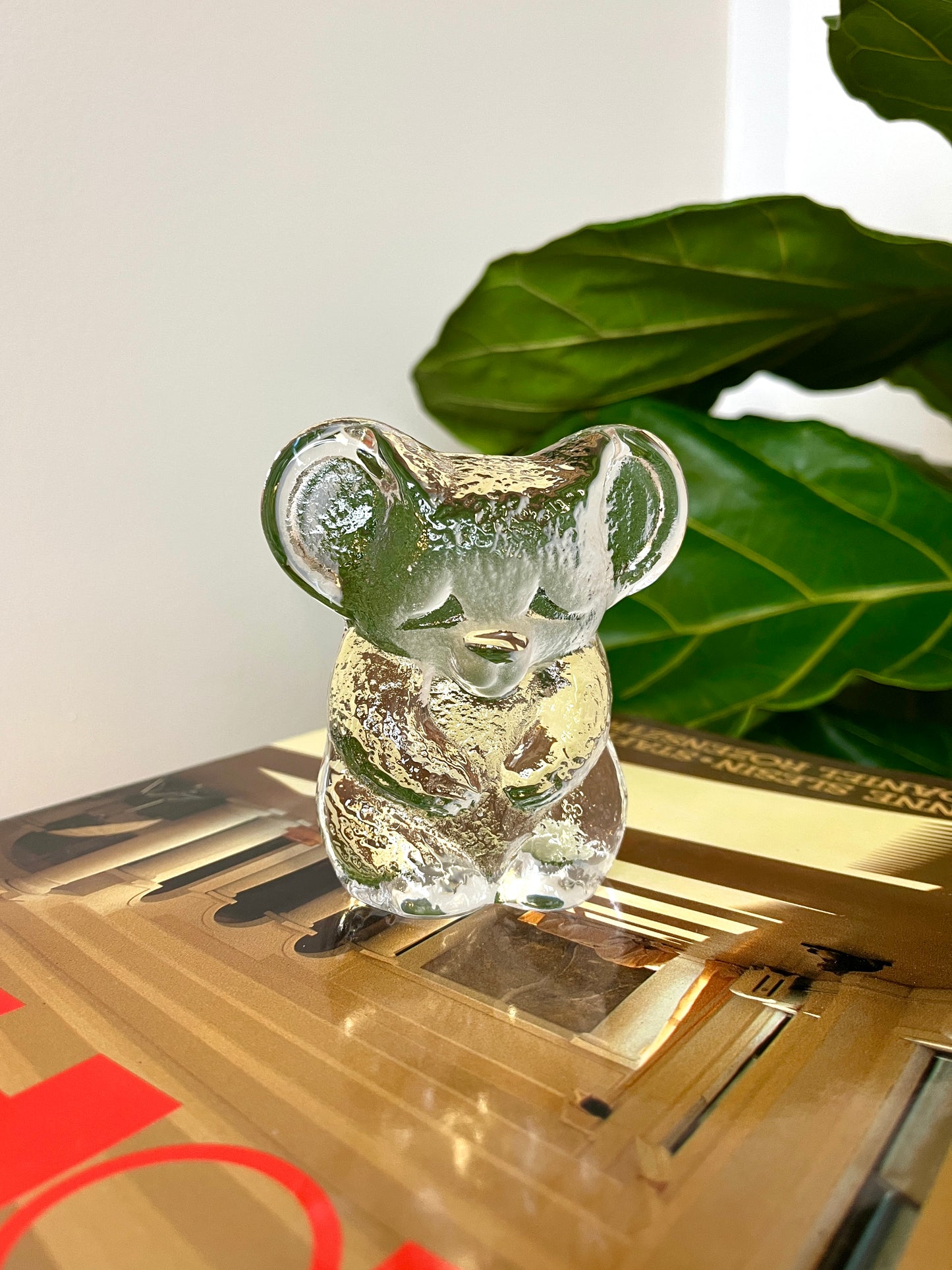 Vintage Kosta Boda Crystal Koala Bear Figurine