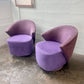 Vintage 90s Animal Print Swivel Club Chairs by Directional