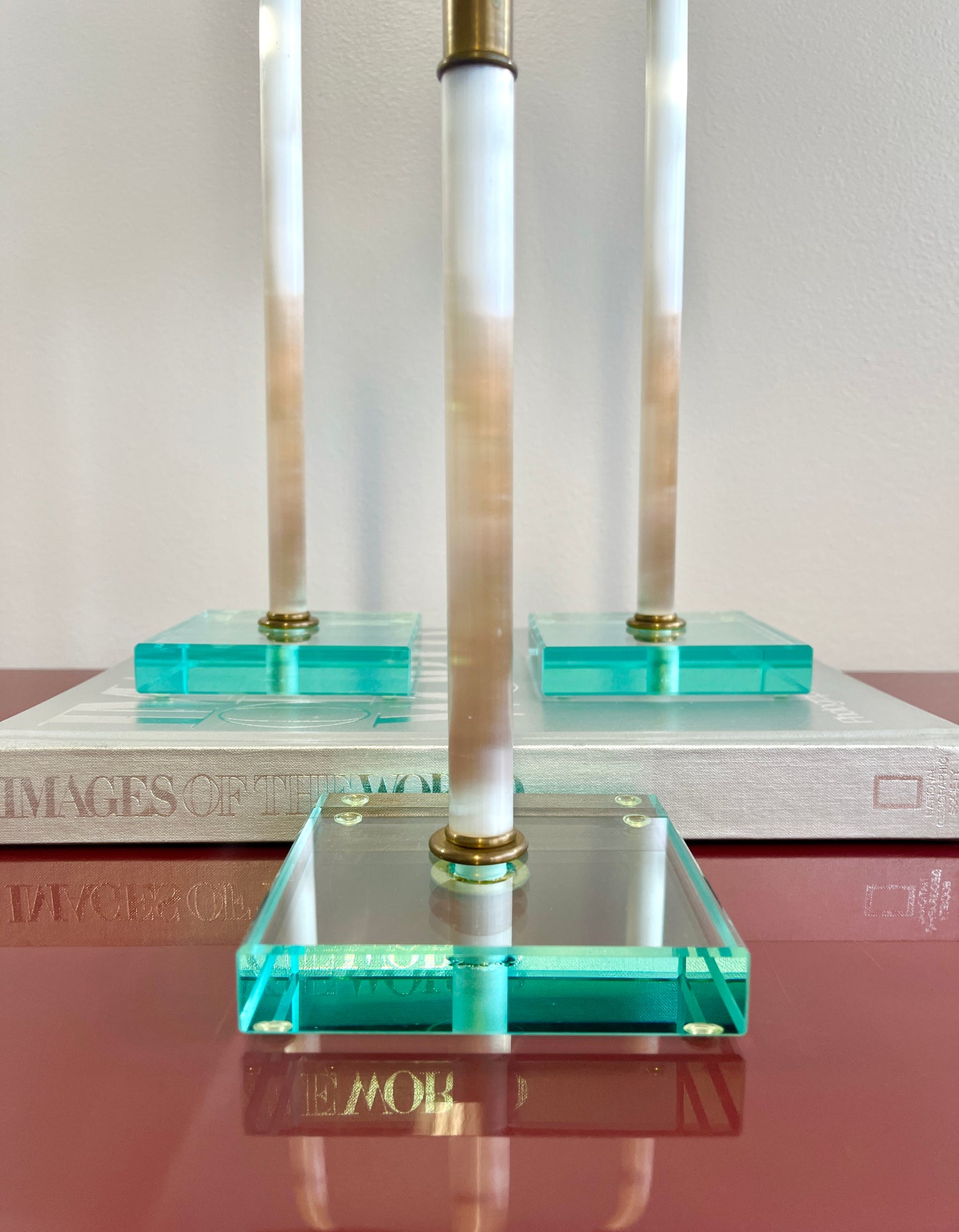 Vintage Art Glass Candlesticks by Tony Evans