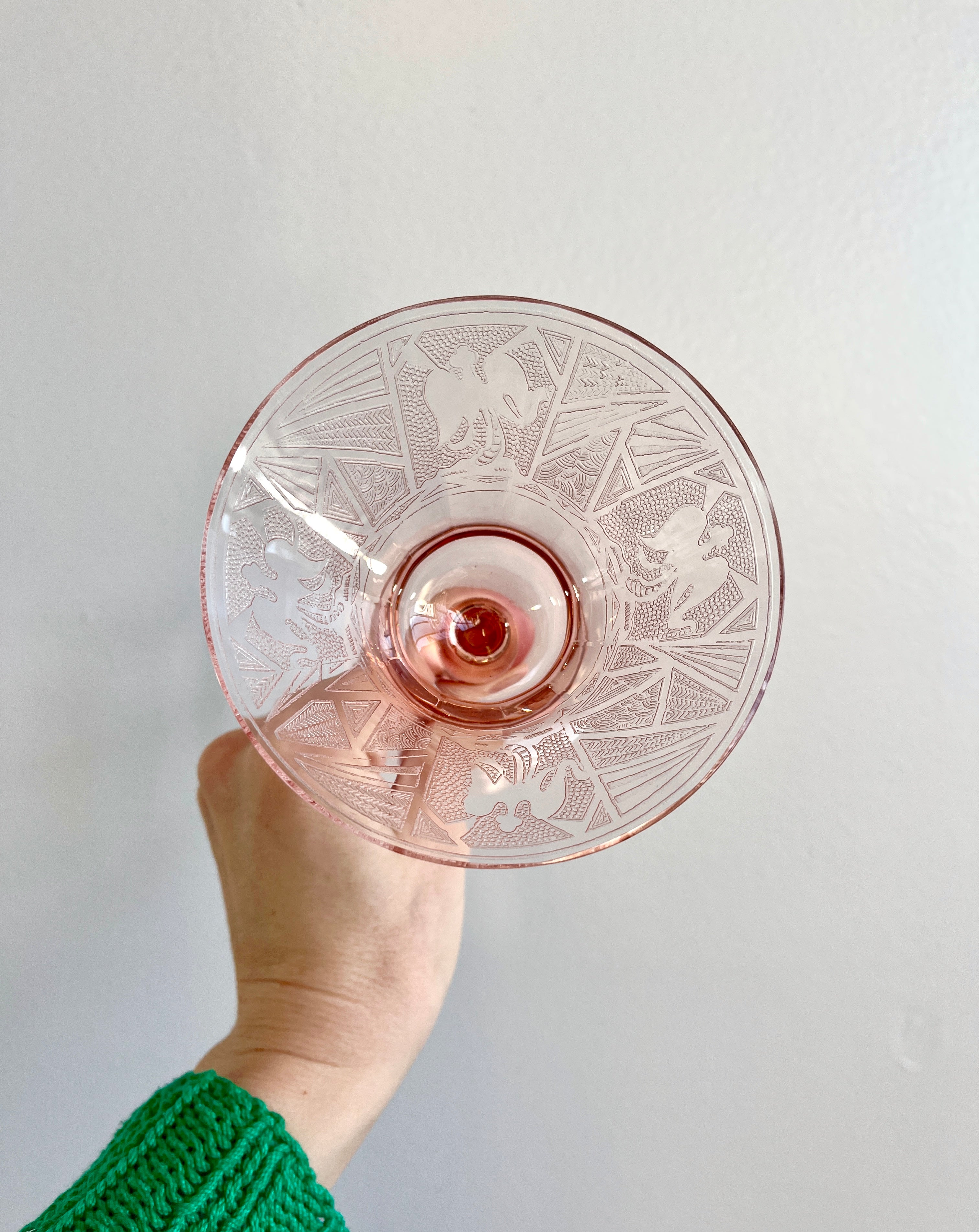 Lotus Glastonbury La Furiste Pink Rose Depression Glass Console high quality Bowl Rolled Edge