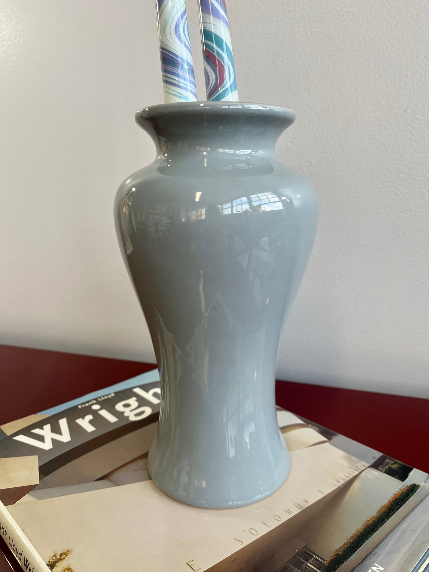 Vintage Soft Grey Urn-shaped Vase