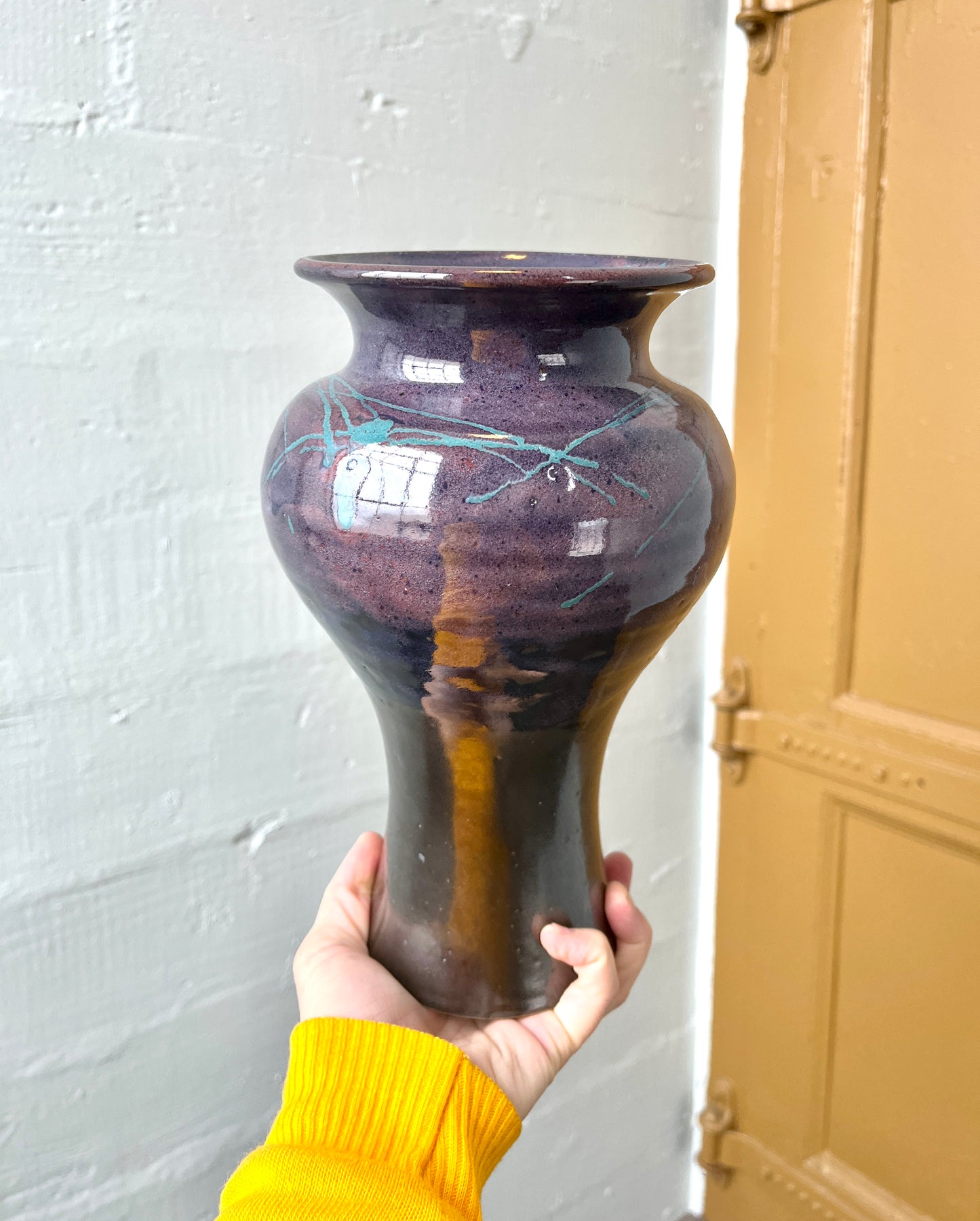 Postmodern Studio Pottery Glazed Vase