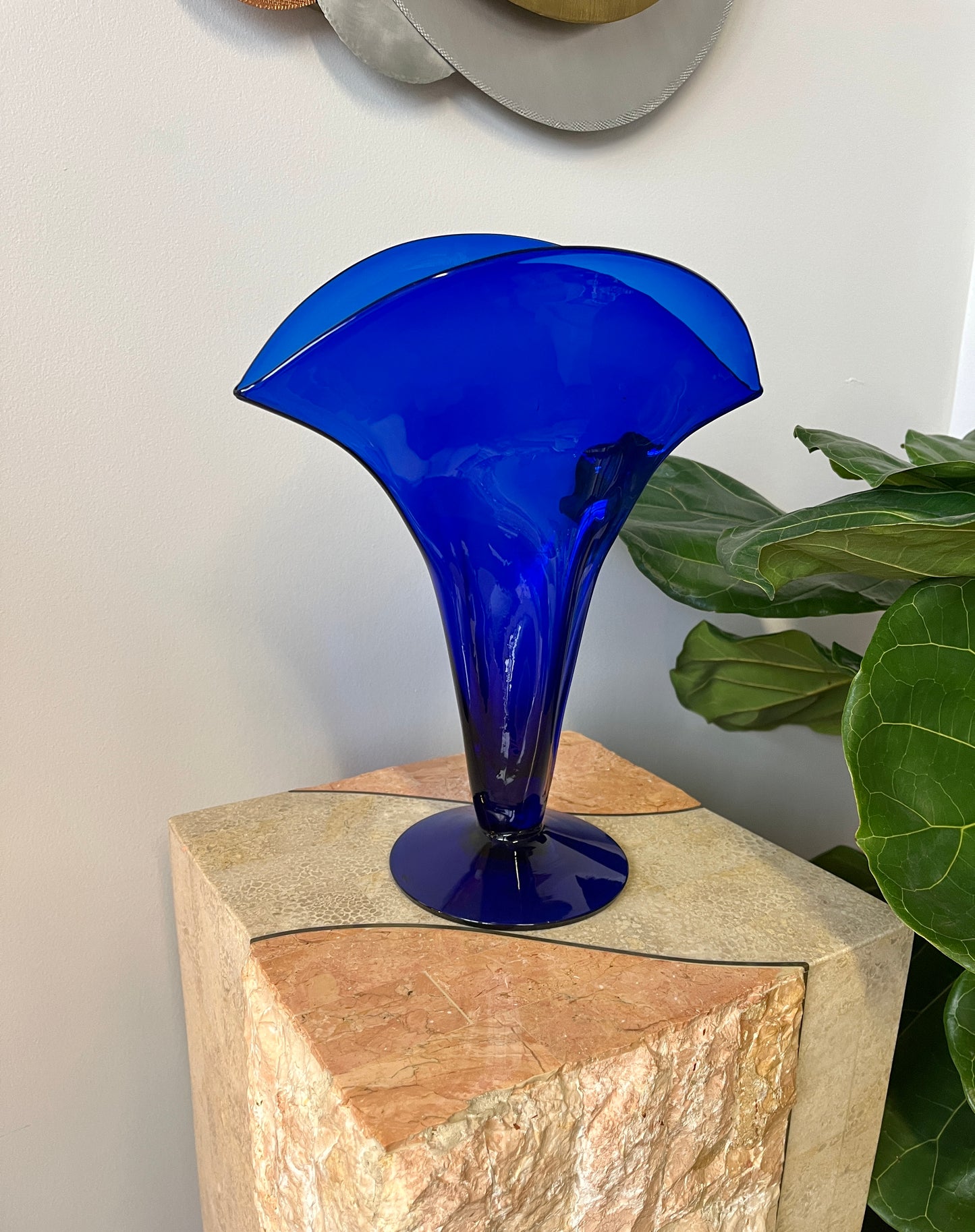 Vintage Cobalt Blenko Glass Vase